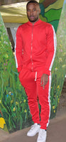 Red Volcanic & White Tracksuit Set